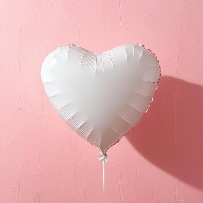 BOX BALLON COEUR BLANC + MESSAGE PERSONNALISE 