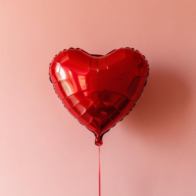 BOX BALLON COEUR ROUGE + MESSAGE PERSONNALISE