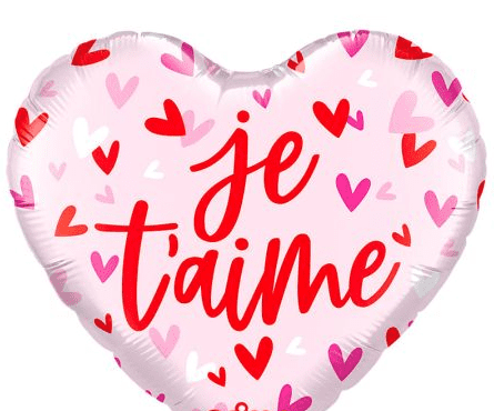 BOX BALLON COEUR JE T'AIME + MESSAGE PERSONNALISE